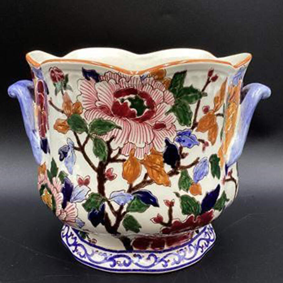 Pivoines Large Cachepot by Faiencerie De Gien-1
