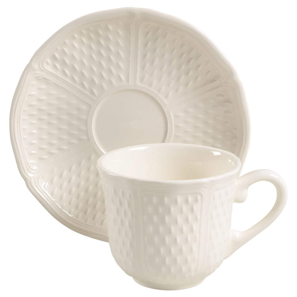 Pont Aux Choux (Cream) Flat Cup & Saucer Set by Faiencerie De Gien-1