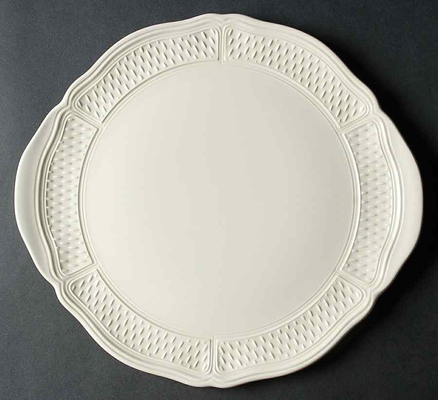 Pont Aux Choux (Cream) Handled Cake Plate by Faiencerie De Gien-1