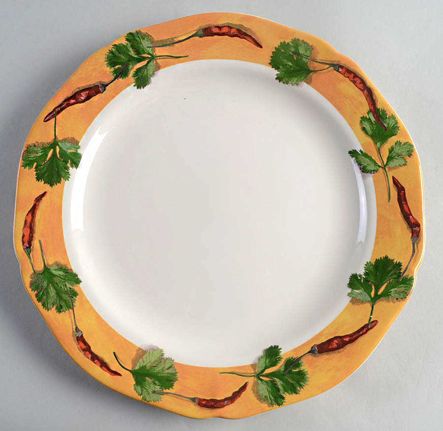 Poivre Et Sel Yellow Dinner Plate by Faiencerie De Gien-1