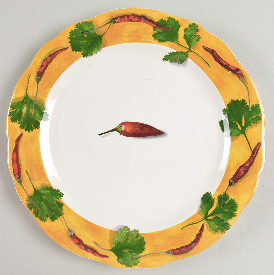 Poivre Et Sel Yellow Salad/Dessert Plate by Faiencerie De Gien-1