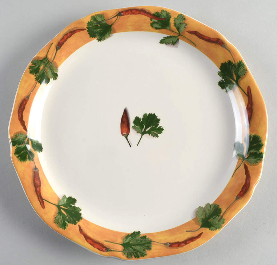 Poivre Et Sel Yellow 12" Chop Plate (Round Platter) by Faiencerie De Gien-1