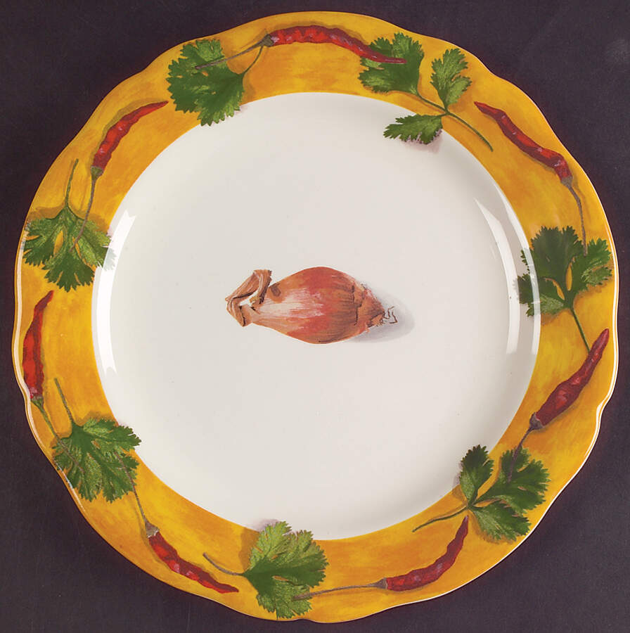 Poivre Et Sel Yellow Salad/Dessert Plate by Faiencerie De Gien-1