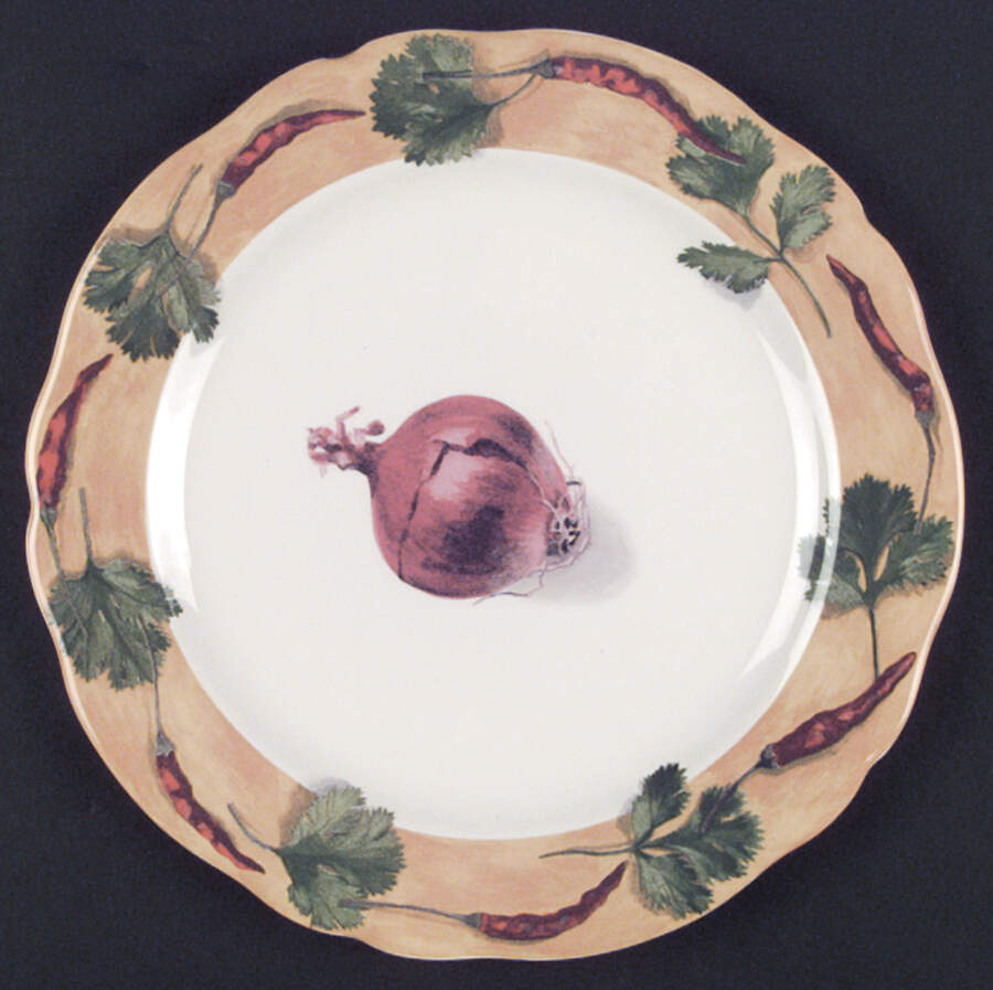 Poivre Et Sel Yellow Salad/Dessert Plate by Faiencerie De Gien-1