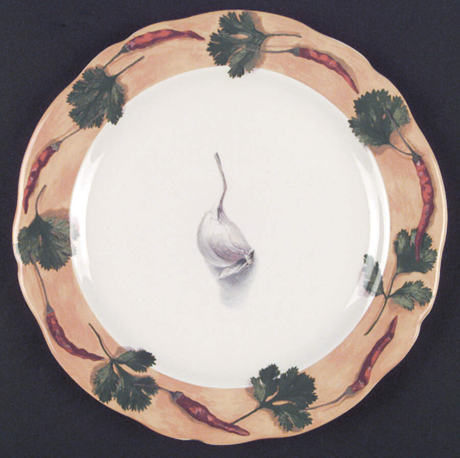 Poivre Et Sel Yellow Salad/Dessert Plate by Faiencerie De Gien-1