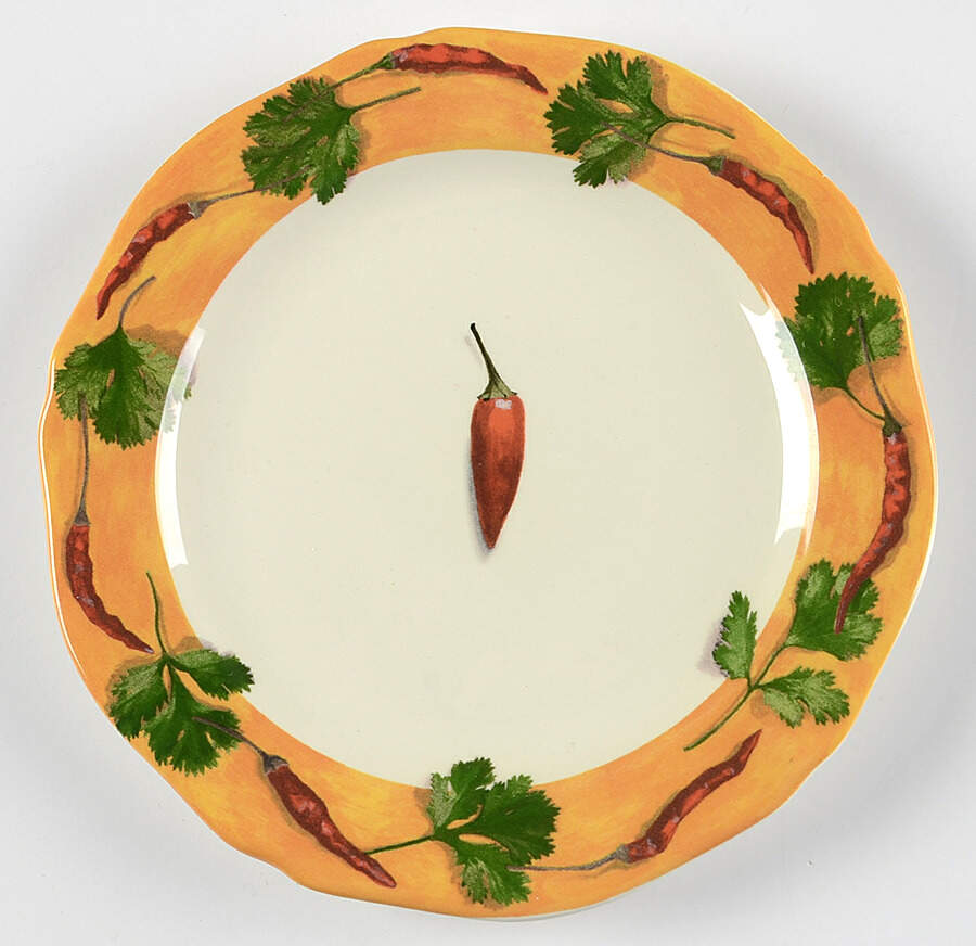 Poivre Et Sel Yellow Canape Plate by Faiencerie De Gien-1