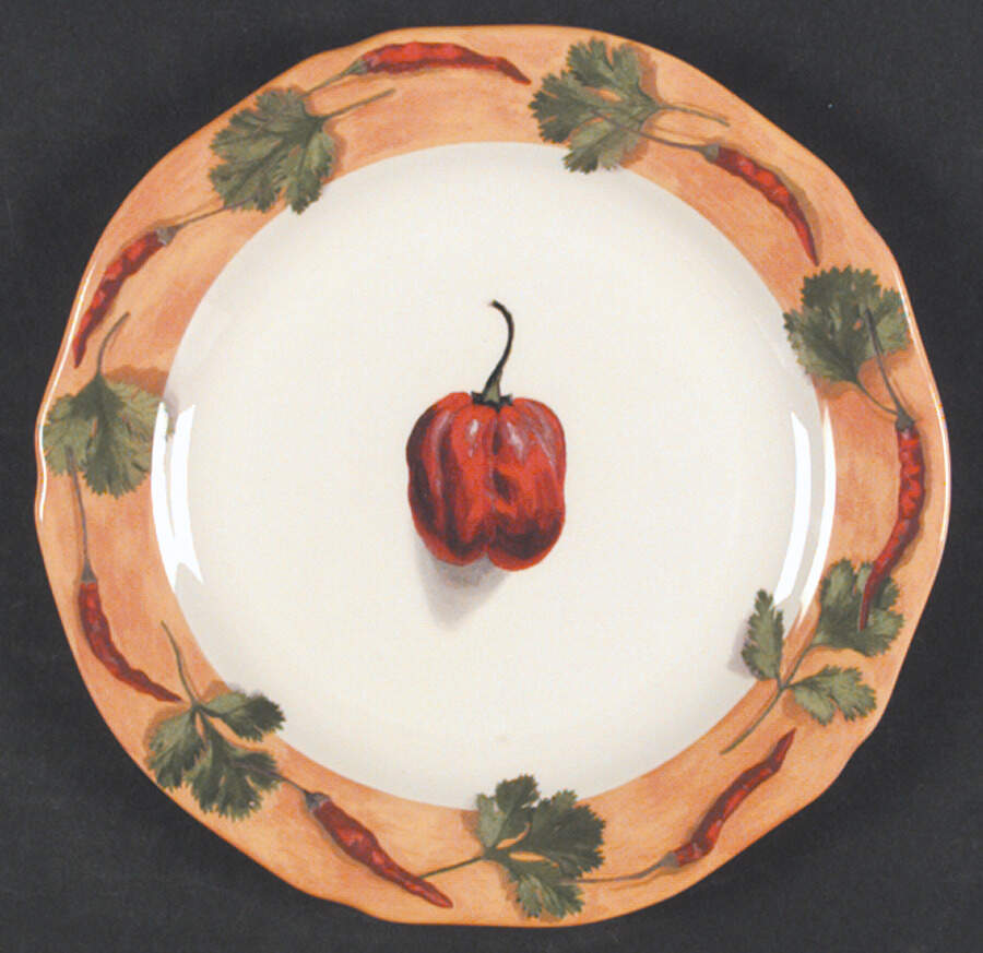 Poivre Et Sel Yellow Canape Plate by Faiencerie De Gien-1