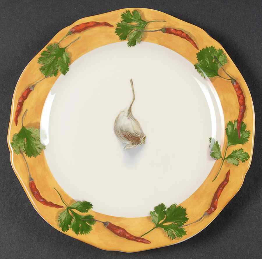 Poivre Et Sel Yellow Canape Plate by Faiencerie De Gien-1