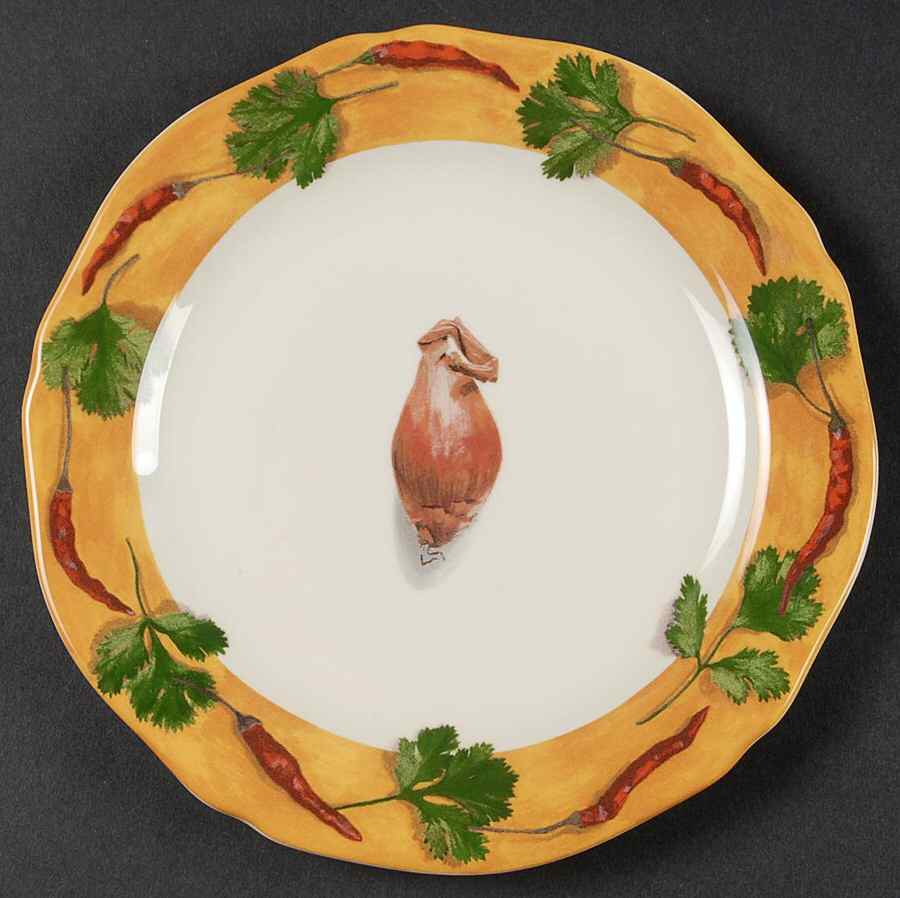 Poivre Et Sel Yellow Canape Plate by Faiencerie De Gien-1