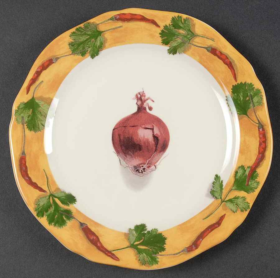 Poivre Et Sel Yellow Canape Plate by Faiencerie De Gien-1