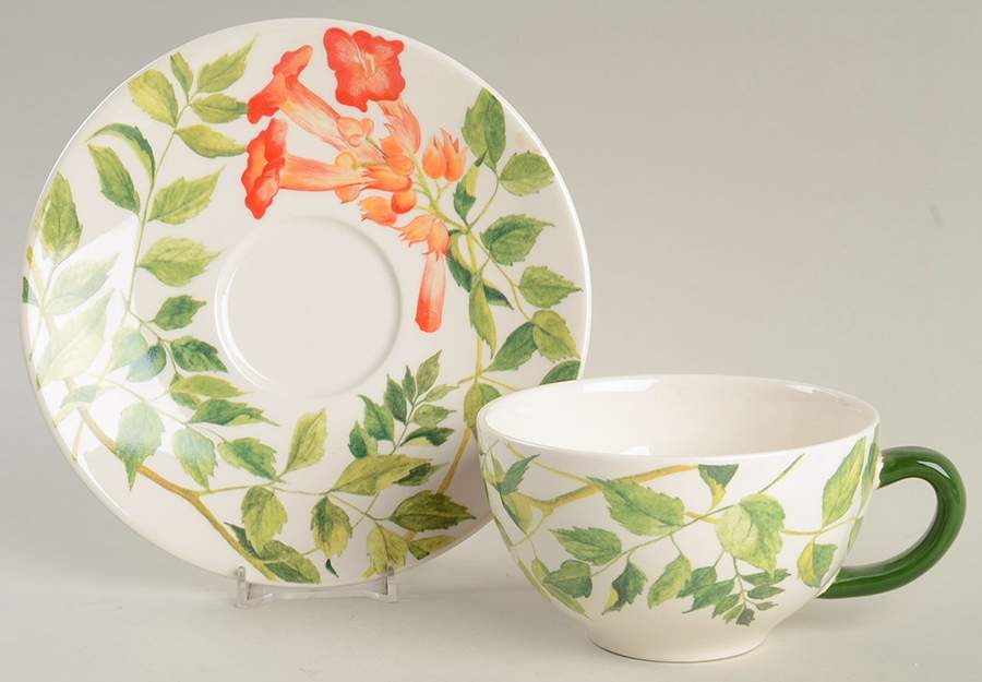 Ramades Breakfast Cup & Saucer Set by Faiencerie De Gien-1