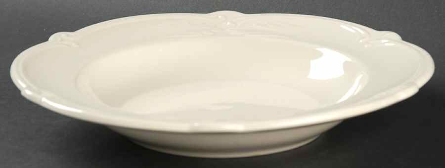Rocaille (Cream) Large Rim Soup Bowl by Faiencerie De Gien-1