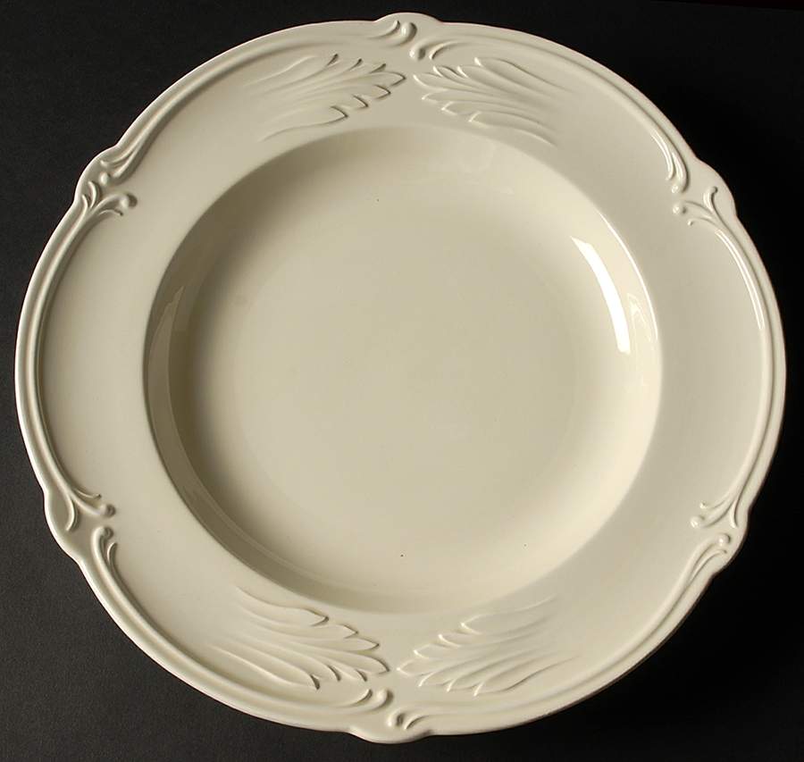 Rocaille (Cream) Deep Round Platter by Faiencerie De Gien-1