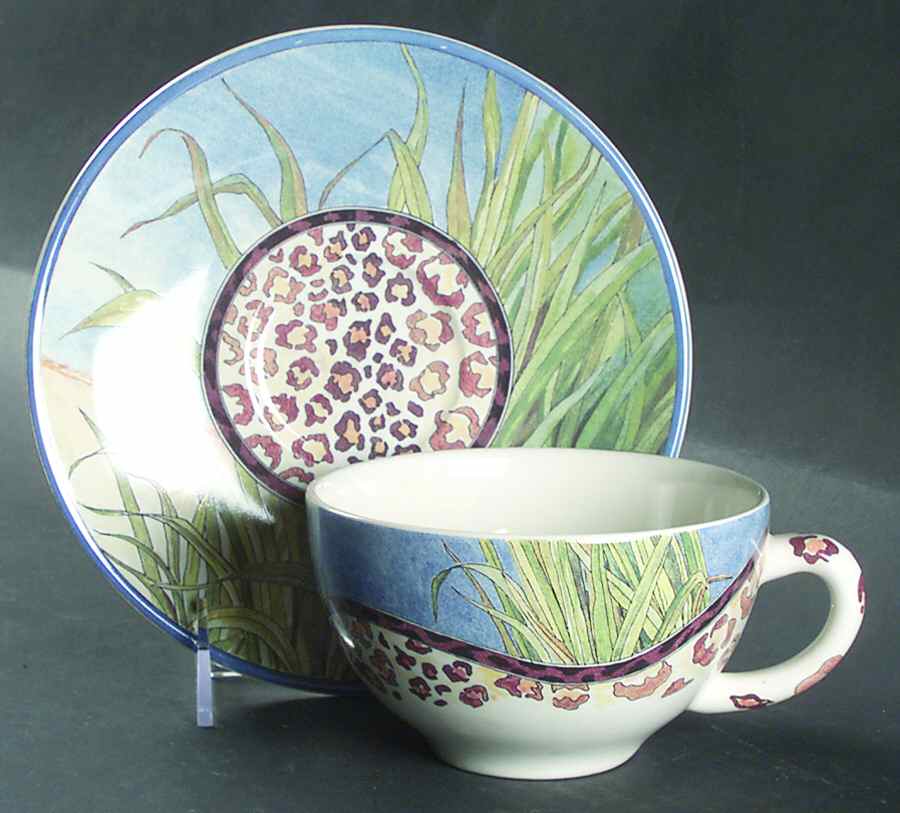 Savane Breakfast Cup & Saucer Set by Faiencerie De Gien-1