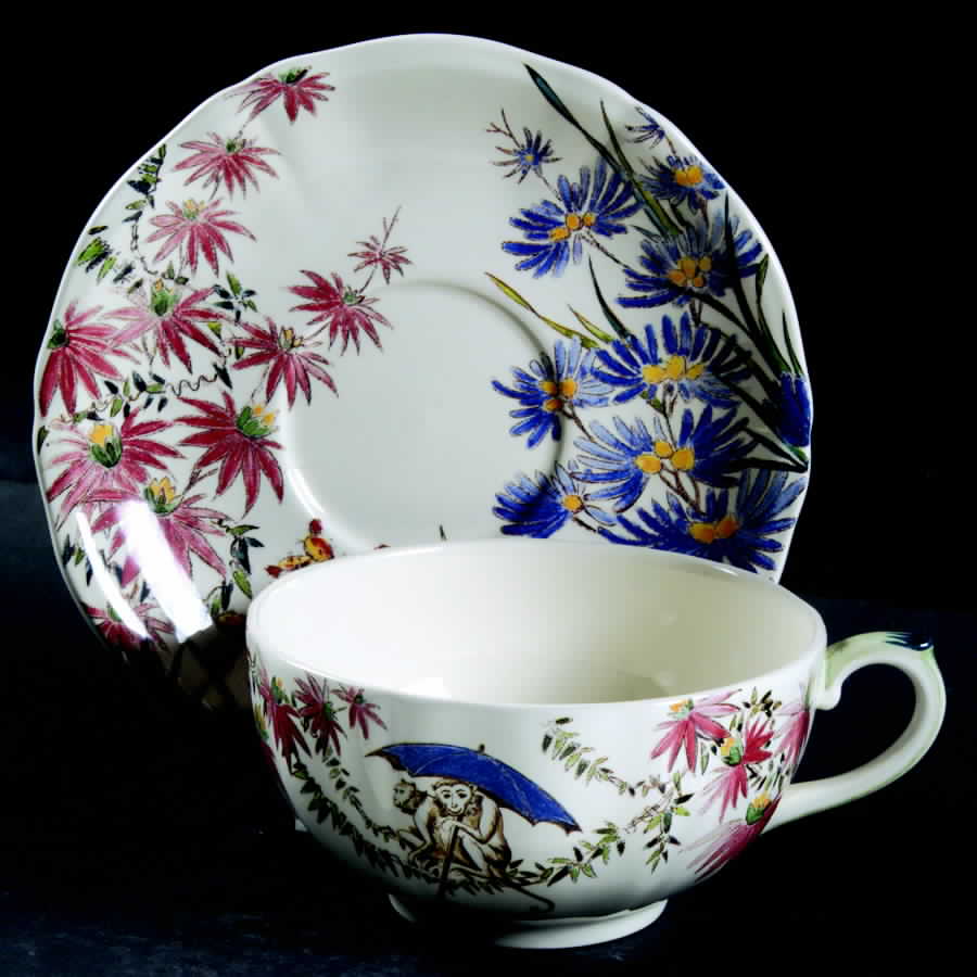 Tamarin Breakfast Cup & Saucer Set by Faiencerie De Gien-1