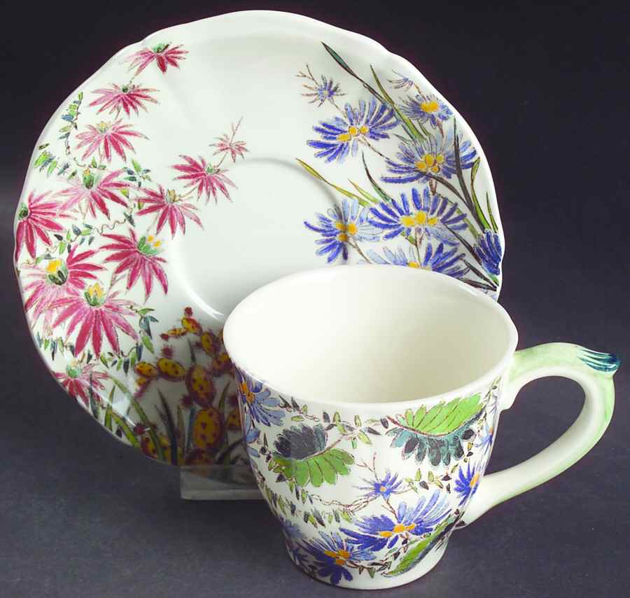 Tamarin Flat Demitasse Cup & Saucer Set by Faiencerie De Gien-1