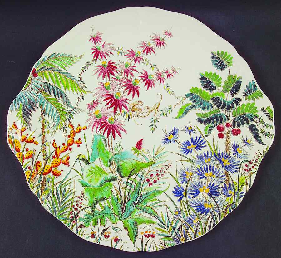 Tamarin Handled Cake Plate by Faiencerie De Gien-1
