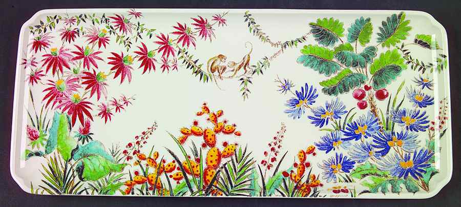 Tamarin Oblong Tray 14" by Faiencerie De Gien-1