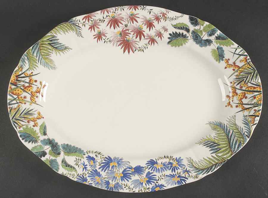 Tamarin 15" Oval Serving Platter by Faiencerie De Gien-1