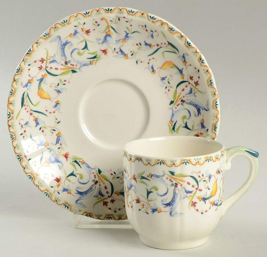 Toscana Flat Demitasse Cup & Saucer Set by Faiencerie De Gien-1