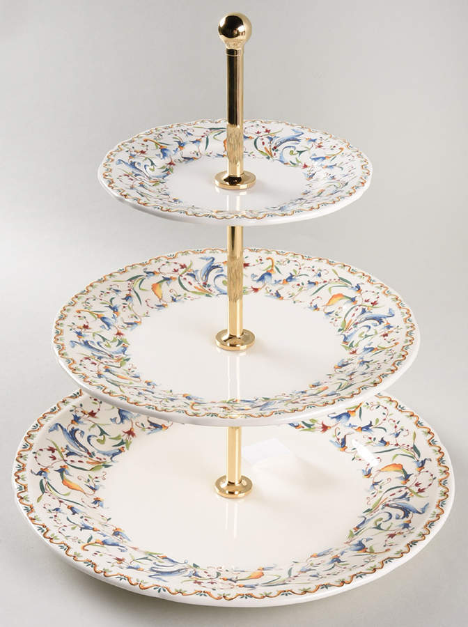 Toscana 3-Tiered Serving Tray (DP, SP, BB) by Faiencerie De Gien-1