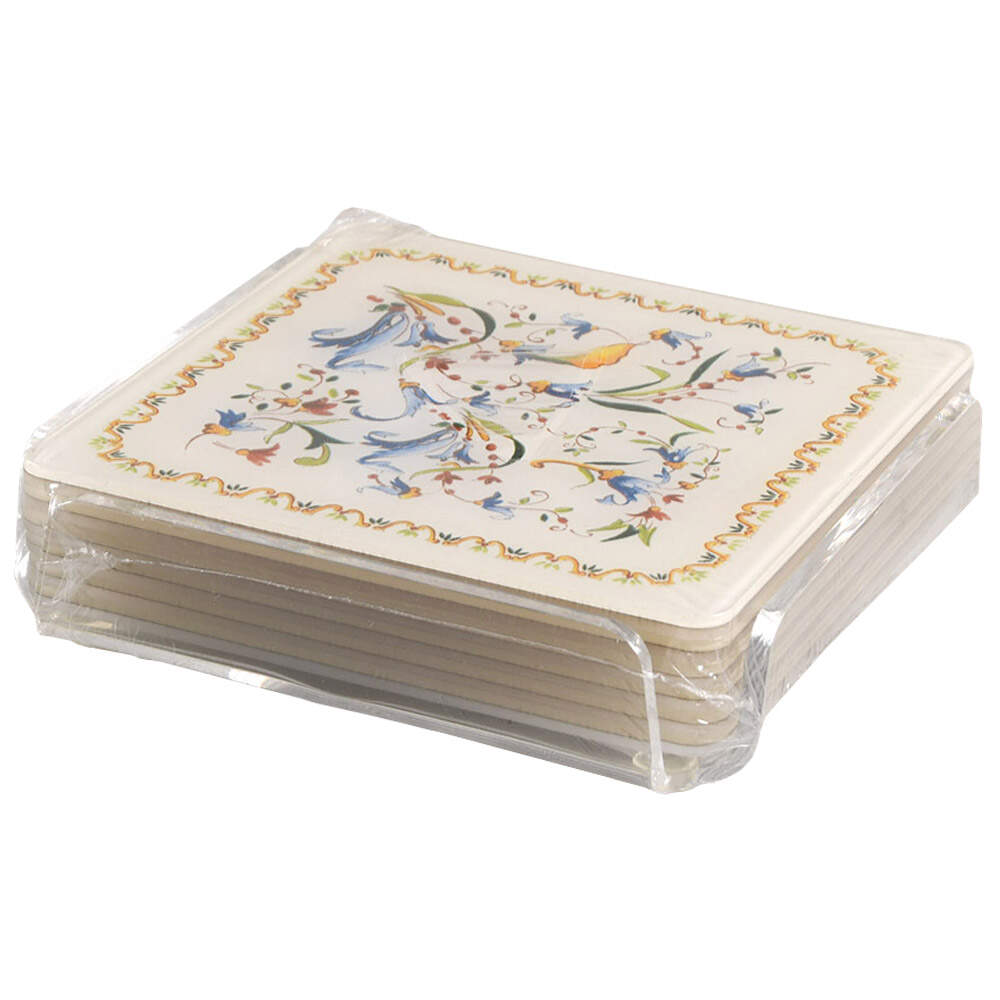 Toscana Acrylic Coaster - Set of 6 with Acrylic Holder by Faiencerie De Gien-1