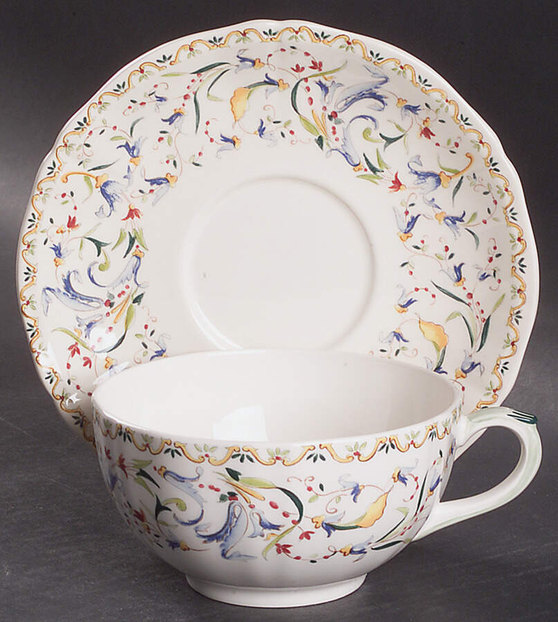 Toscana Breakfast Cup & Saucer Set by Faiencerie De Gien-1