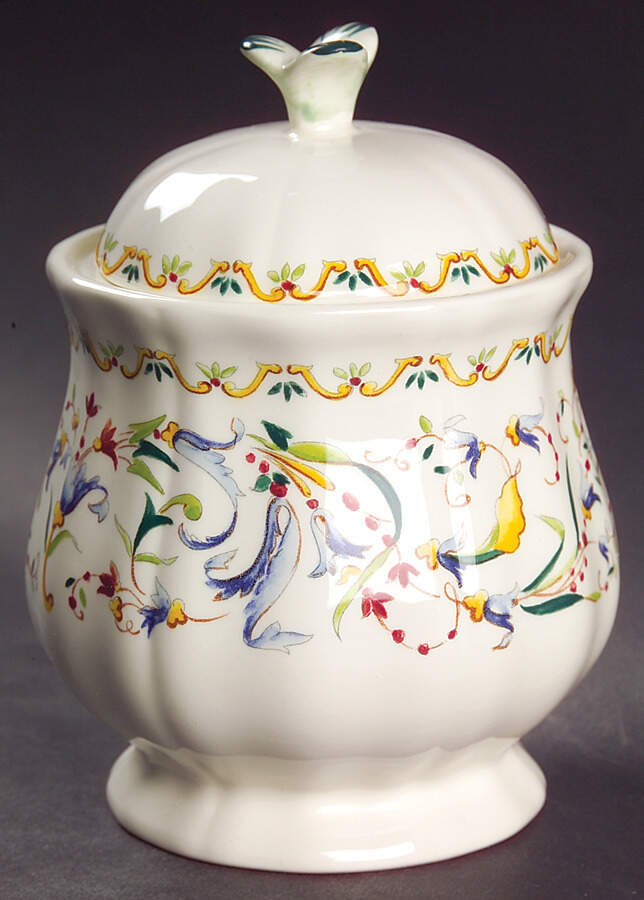 Toscana Sugar Bowl & Lid by Faiencerie De Gien-1