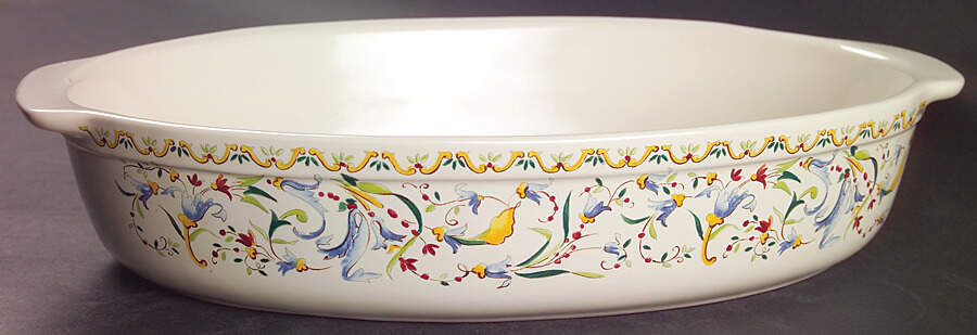 Toscana 12'' Oval Baker by Faiencerie De Gien-1