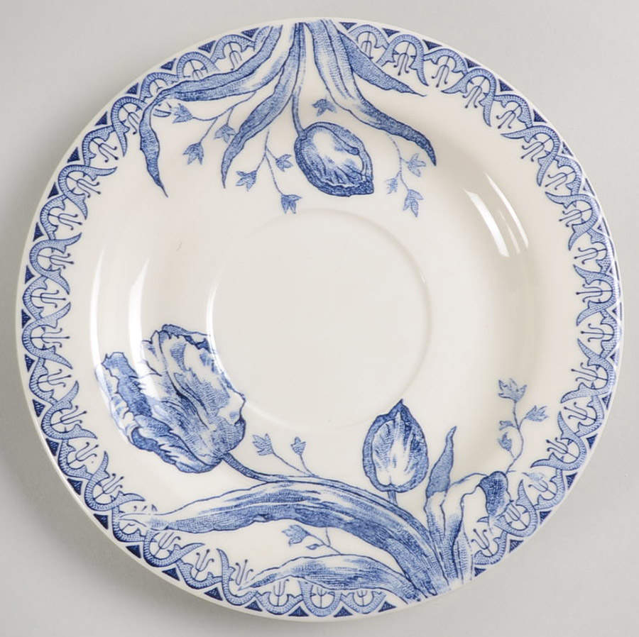 Tulipes Saucer for Breakfast Cup by Faiencerie De Gien-1