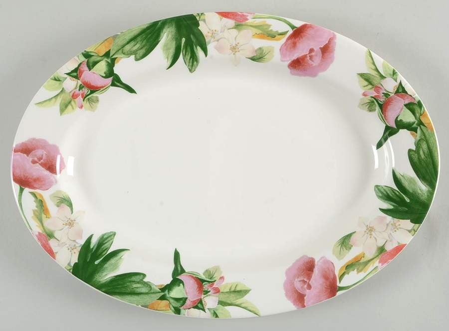 Volupte 14" Oval Serving Platter by Faiencerie De Gien-1