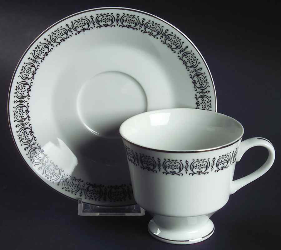 Mantilla Footed Cup & Saucer Set by Gildhar-1
