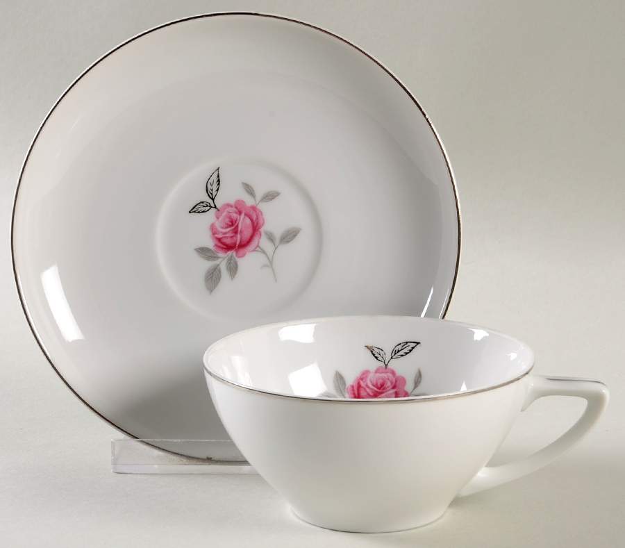 Petite Rose Flat Cup & Saucer Set by Gildhar-1