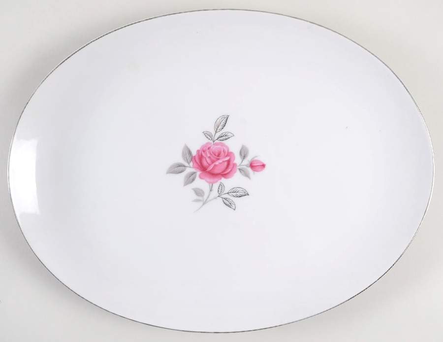 Petite Rose 14" Oval Serving Platter by Gildhar-1