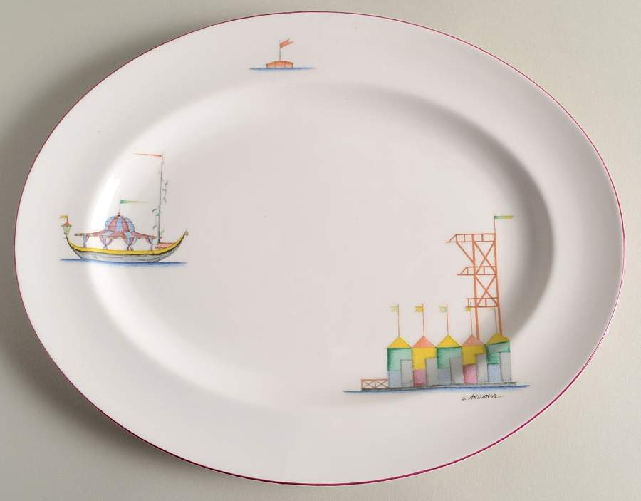 Acquarelli 13" Oval Serving Platter by Ginori 1735-1