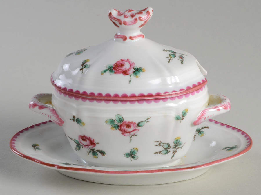 Amalfi Mustard with Lid & Attached Underplate by Ginori 1735-1