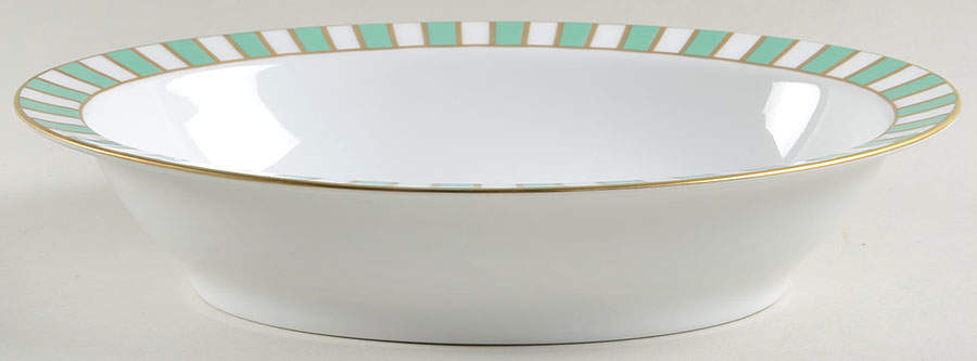 Amadeus Green 10" Oval Vegetable Bowl by Ginori 1735-1