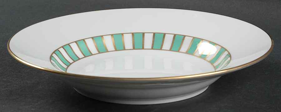 Amadeus Green Large Rim Soup Bowl by Ginori 1735-1
