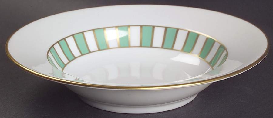 Amadeus Green Rim Soup Bowl by Ginori 1735-1