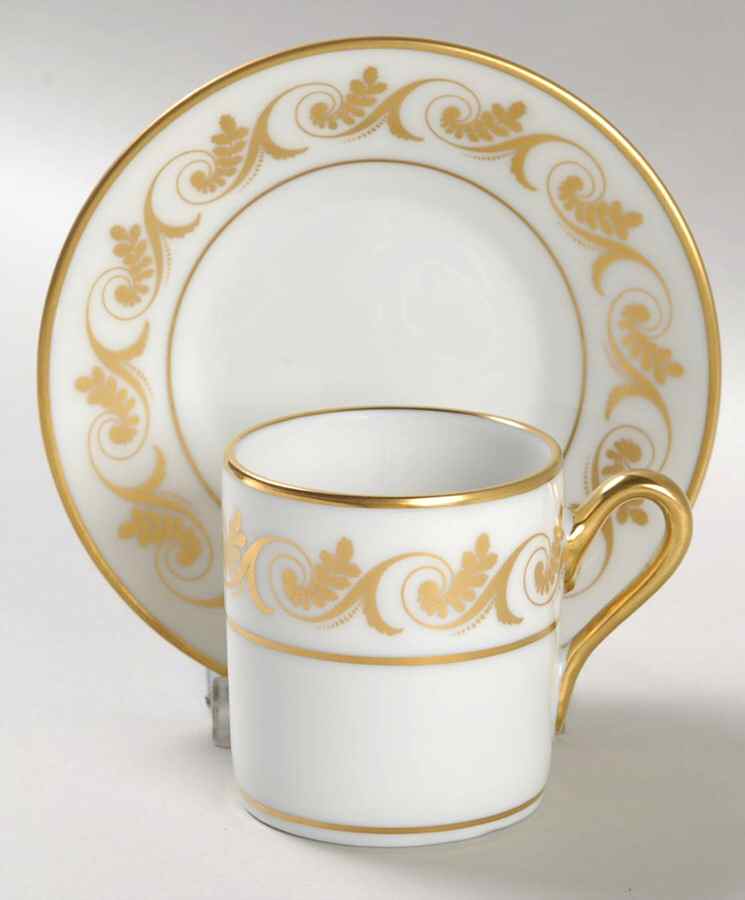 Aosta Flat Demitasse Cup & Saucer Set by Ginori 1735-1