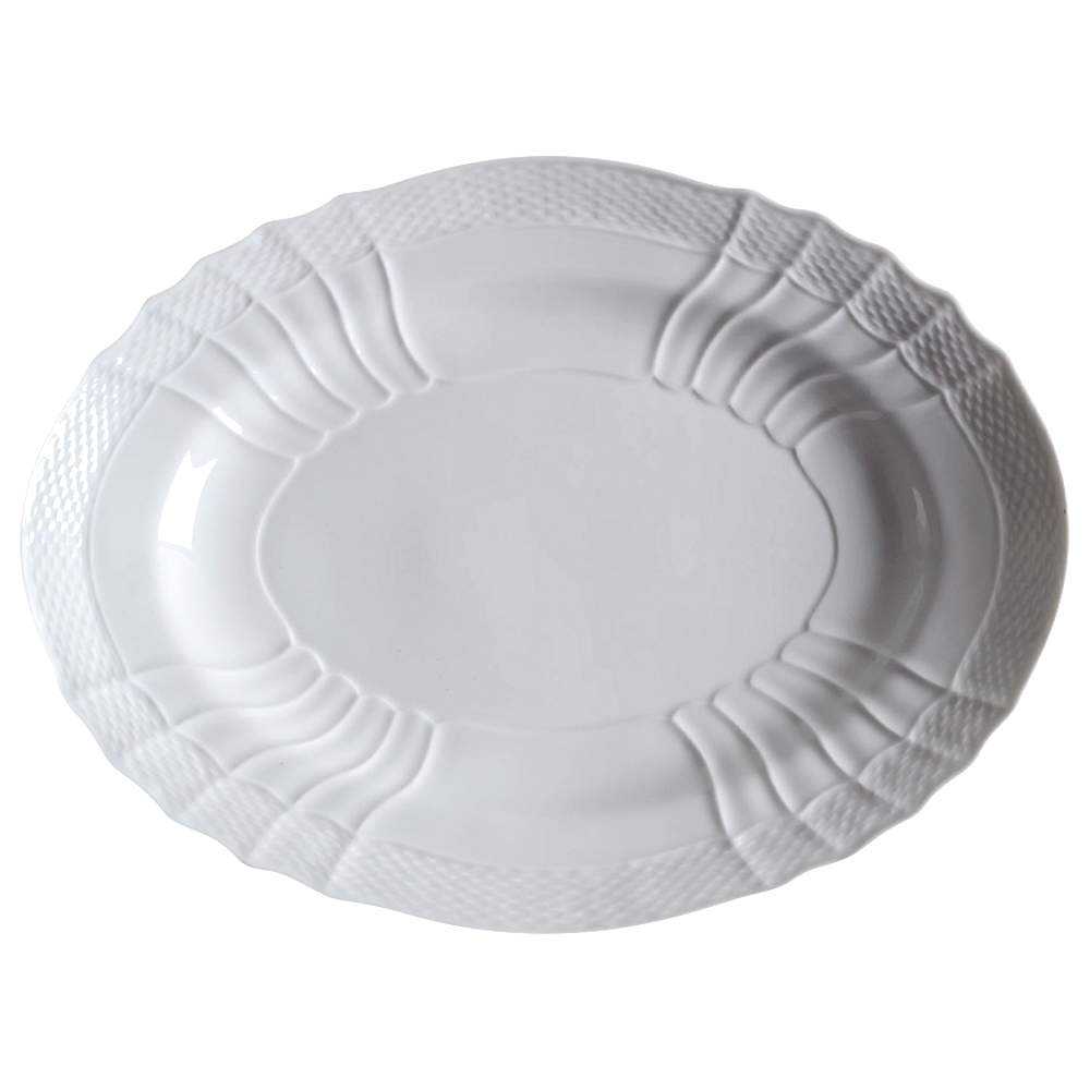 Bianco White (Vecchio Ginori Shape) 13" Oval Serving Platter by Ginori 1735-1