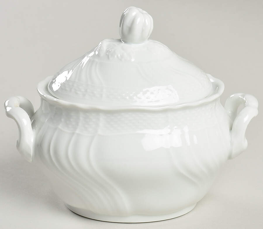 Bianco White (Vecchio Ginori Shape) Sugar Bowl & Lid by Ginori 1735-1