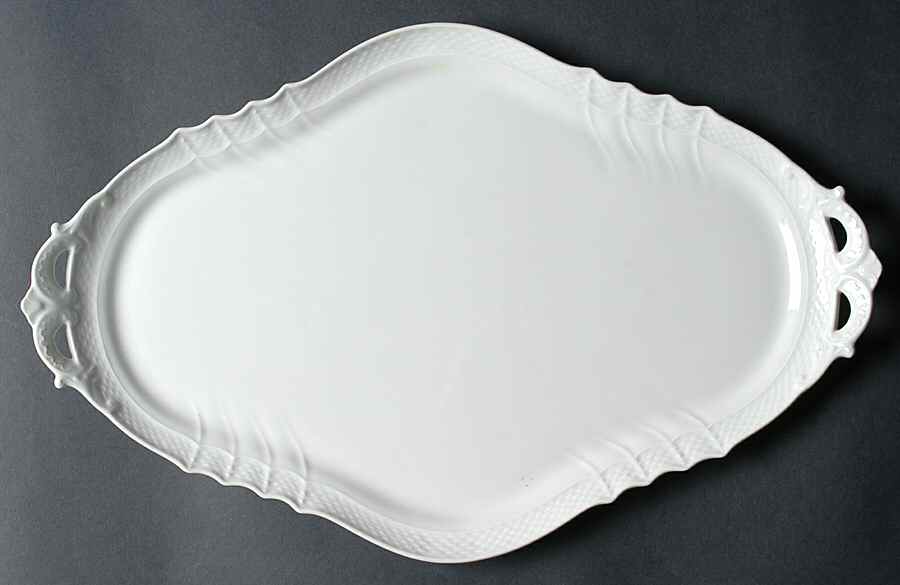 Bianco White (Vecchio Ginori Shape) 16" Oblong Handled Tray by Ginori 1735-1