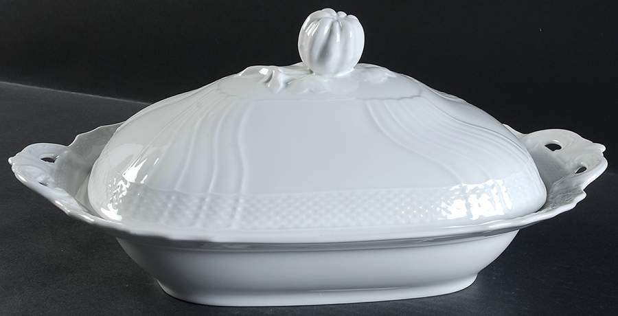 Bianco White (Vecchio Ginori Shape) Rectangular Covered Vegetable by Ginori 1735-1