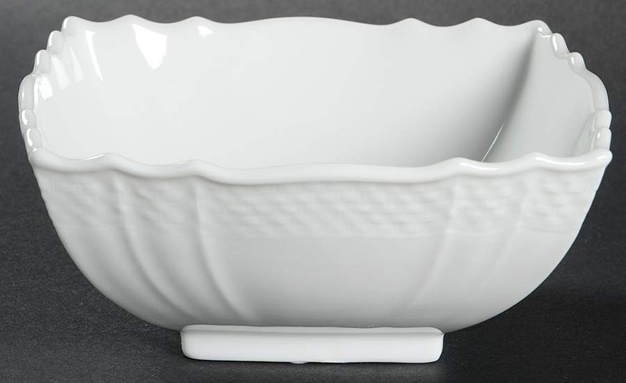 Bianco White (Vecchio Ginori Shape) Square Fruit/Dessert (Sauce) Bowl by Ginori 1735-1