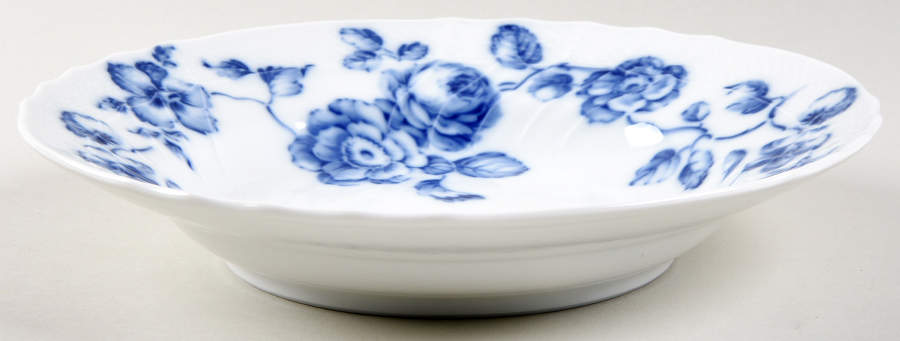 Blue Rose Large Rim Soup Bowl by Ginori 1735-1