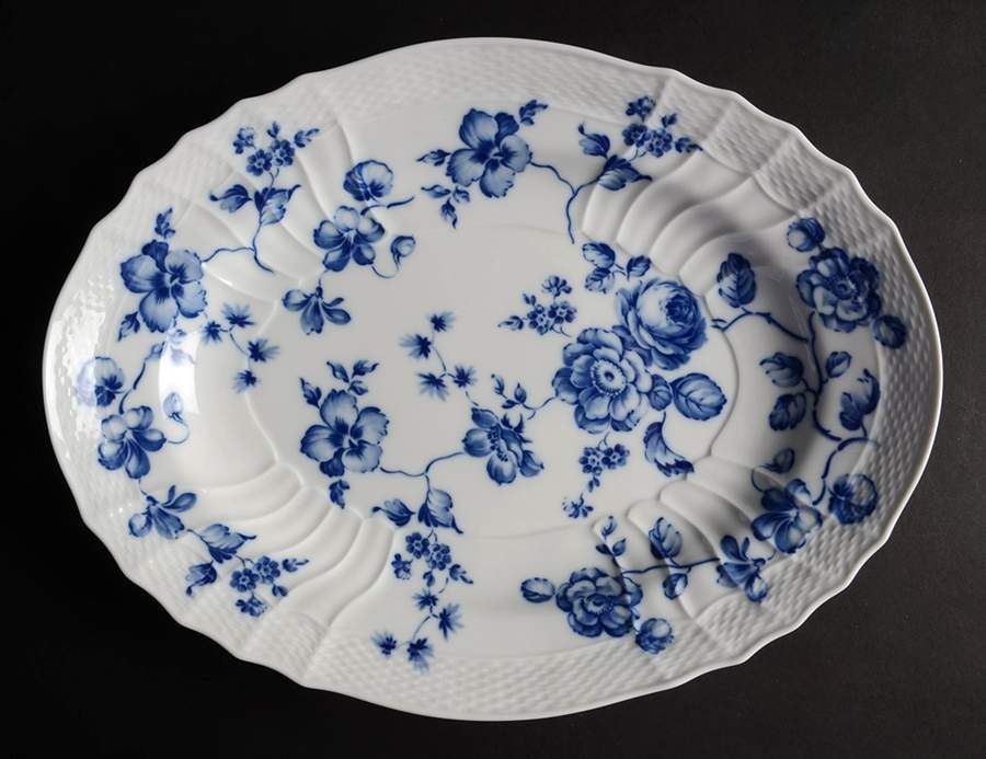 Blue Rose 13" Oval Serving Platter by Ginori 1735-1