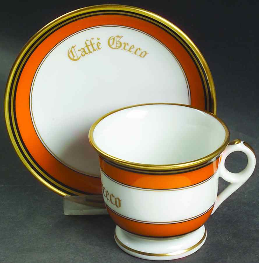 Caffe Greco Footed Demitasse Cup & Saucer Set by Ginori 1735-1