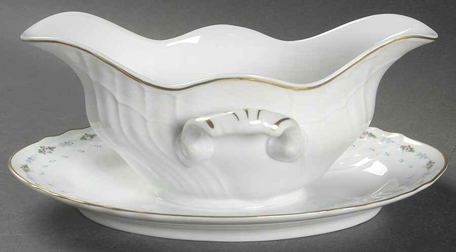 Capri (Scalloped Edge) Gravy Boat with Attached Underplate by Ginori 1735-1
