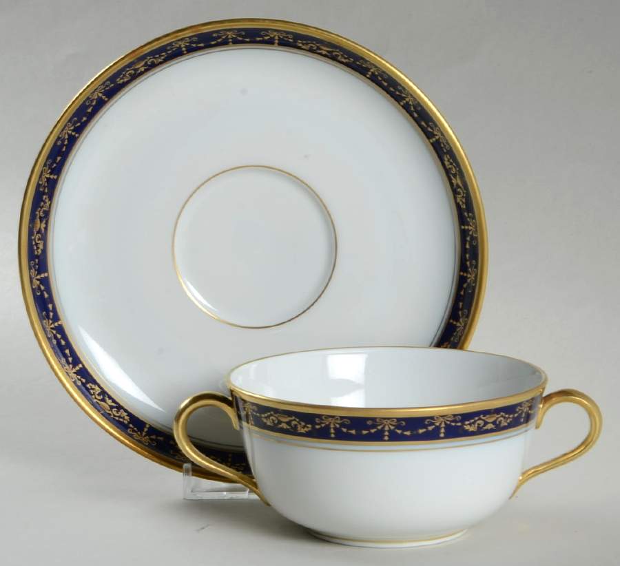 Castello Flat Cream Soup Bowl & Saucer Set by Ginori 1735-1